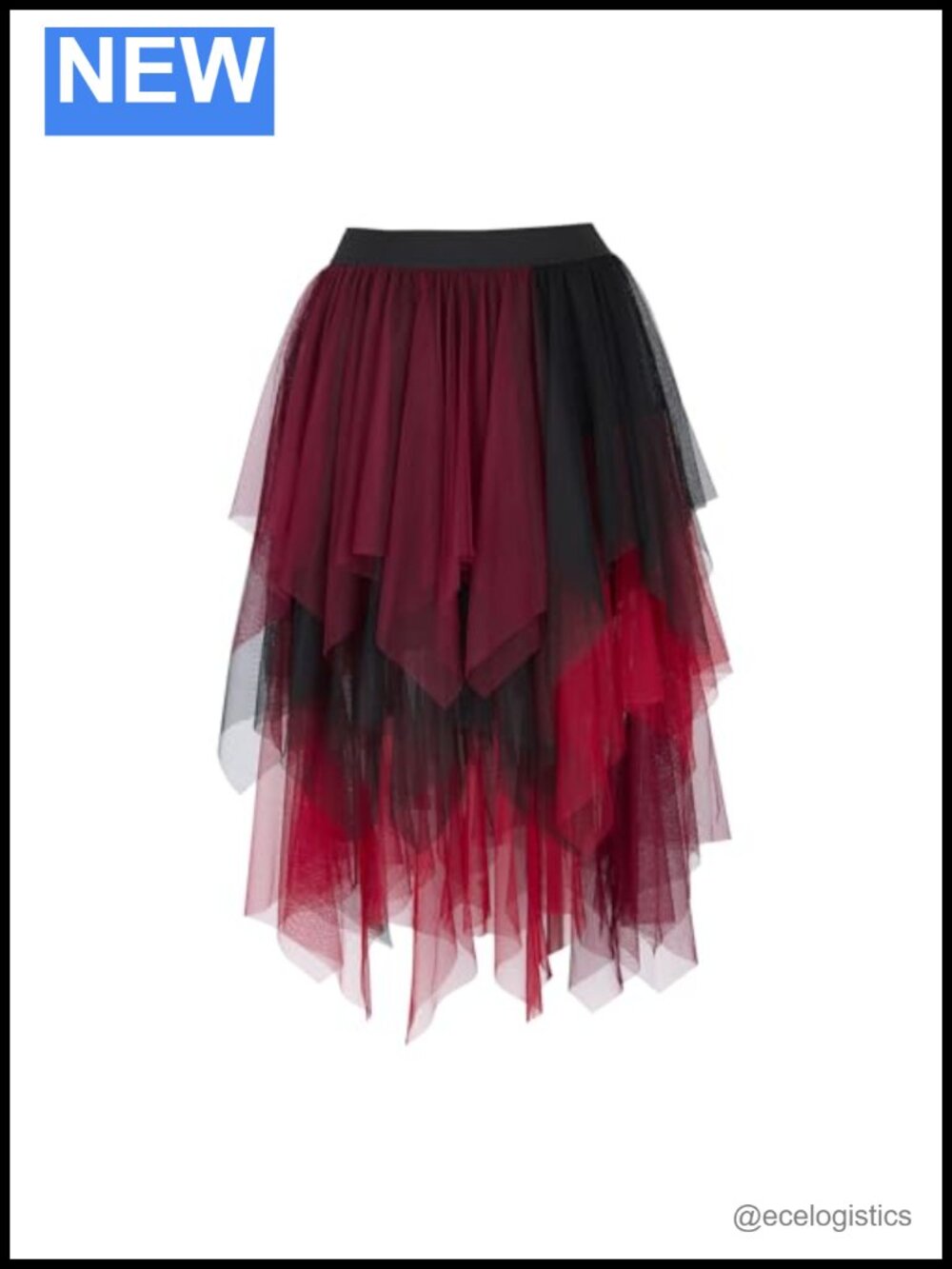 Steampunk Renaissance Gothic Tulle Skirt High Low Ruffled Costume